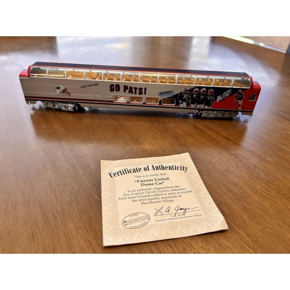 Hawthorne Village New England Patriots Express Patriots United Dome Car w/COA